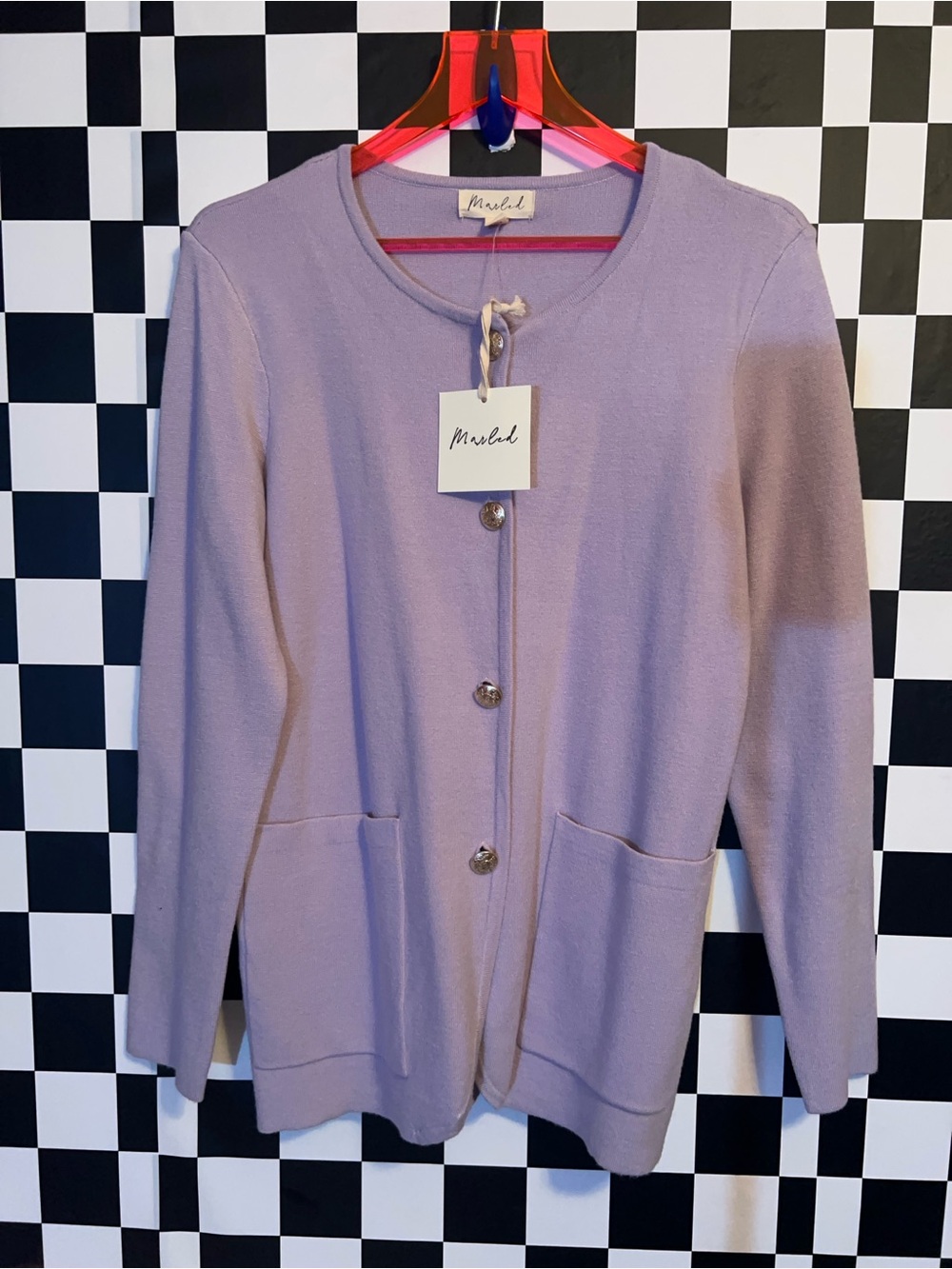 Marled Misty Lilac Button-Down Cardigan